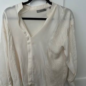 Vince size 2 silk shirt. Beautiful cream with lace detail.